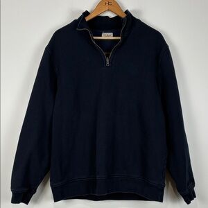 L.L. Bean Men's Navy 1/4 Zip Sweater Reversible Insulated Cabincore Outdoors